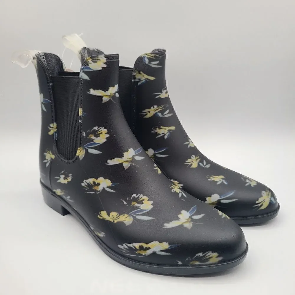 Floral Chelsea Rain Boots Women's Size 7